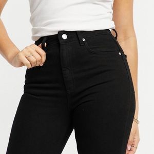 ASOS DESIGN high rise farleigh slim mom jeans black sz 26